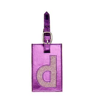 leather initial luggage tag by the letteroom