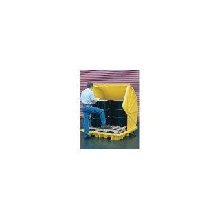 Eagle 1646RTC Yellow High Density Polyethylene 4 Drum Rotary Top Containment Unit, 73.5" Length, 59.5" Width, 68" Height Science Lab Spill Containment Supplies
