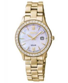 Seiko Watch, Womens Gold Tone Stainless Steel Bracelet 28mm SUT018   Watches   Jewelry & Watches