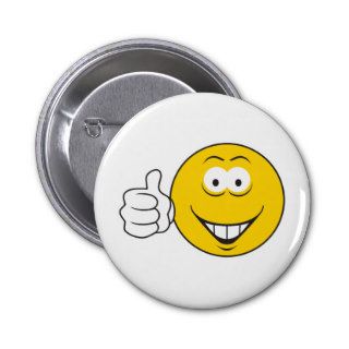 Thumbs Up Smiley Face Pinback Buttons
