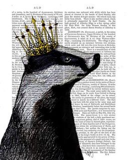 badger king, dictionary print by fabfunky