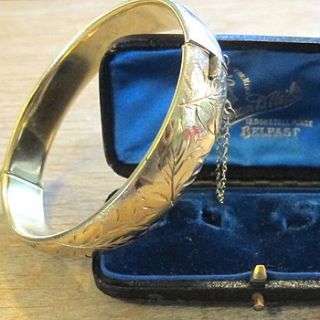 vintage 22ct gold on sterling silver bangle by ava mae designs