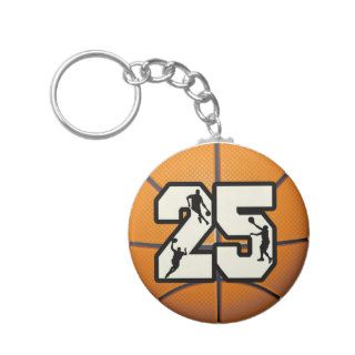 Number 25 Basketball Keychains