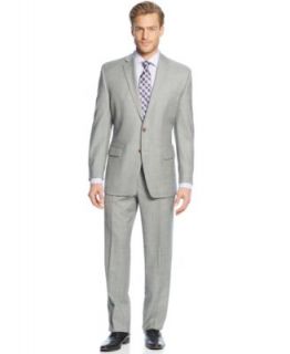 Calvin Klein Light Grey Peak Lapel Slim Fit Suit Big and Tall   Suits & Suit Separates   Men