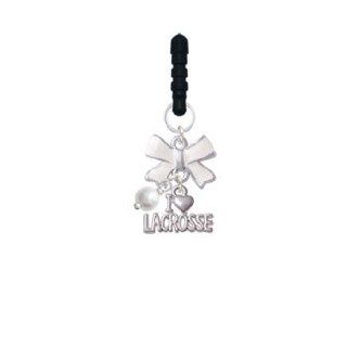 I 'Heart' Lacrosse White Emma Bow Phone Candy Charm Cell Phones & Accessories