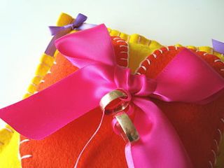 ribbons and bows wedding ring pillow by funkyart4kids by pjt