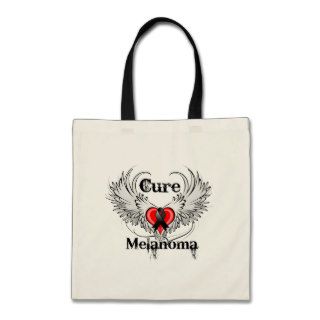 Cure Melanoma Heart Tattoo Wings Tote Bag