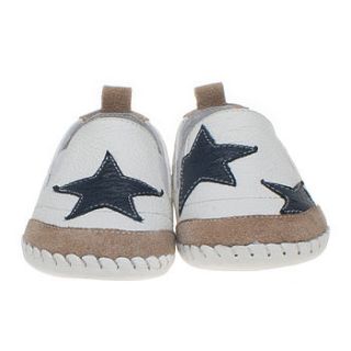 boy's real leather white baby shoes'archie' by my little boots