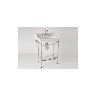 Rohl RW2231 PN Polished Nickel Universal Finished Brass Wash Stand with Glass Shelf   Mounted Bathroom Shelves  