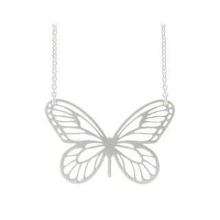 Tashi Brushed Sterling Silver Butterfly Necklace Pendant Necklaces Jewelry