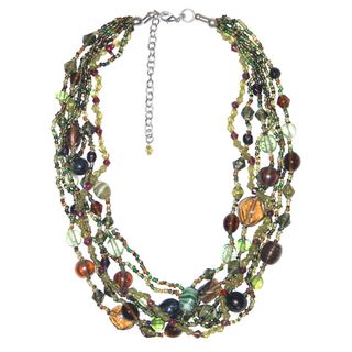 Handmade Green Island Glass Necklace (India) Necklaces