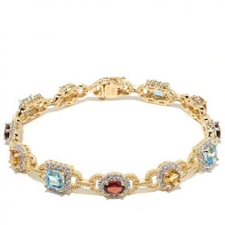 Technibond® 11ct Multigemstone and CZ Framed Line Bracelet