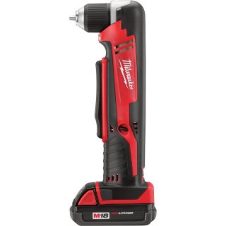Milwaukee M18 Cordless Right Angle Drill Kit — M18 Compact Battery, Charger and Case, Model# 2615-21CT  Cordless Drills