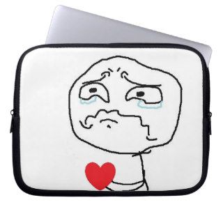 Broken Heart Comic Face Laptop Sleeves