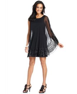 Onyx Dress, Batwing Sleeve Sequined Cocktail Dress   Dresses   Women