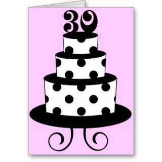 Polka Dot 30th Birthday Cake Greeting Cards