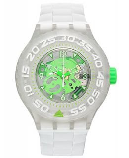 Swatch Watch, Unisex Swiss Chlorofish White Silicone Strap 44mm SUUK100   Watches   Jewelry & Watches