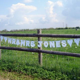 personalised heart wedding bunting by jonny's sister