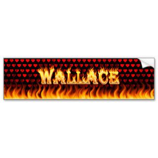 Wallace real fire and flames bumper sticker design