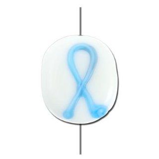 12mm Blue Ribbon Awareness Beads   Vertical Hole