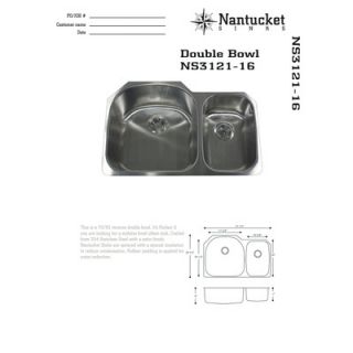 Nantucket Sinks 31.5 x 20.75 Offset Double Bowl Undermount Kitchen