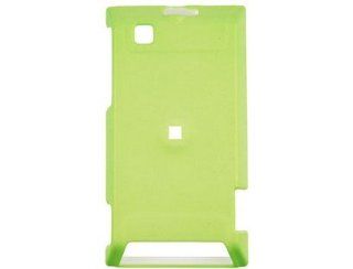 Rubber Coated Plastic Phone Cover Case Neon Green For Motorola Devour A555 Cell Phones & Accessories
