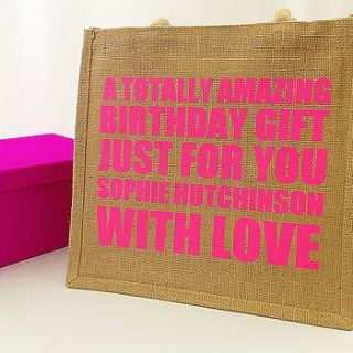 personalised neon gift bag by tillyanna