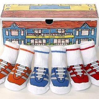 pee wee sports baby socks in keepsake box by urbana