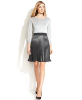 Calvin Klein Dress, Long Sleeve Knit Cowl Neck Sweater   Dresses   Women