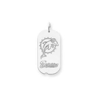 Sterling Silver Miami Dolphins Lg Dog Tag Lg Logo Charm   NF1029SS Jewelry