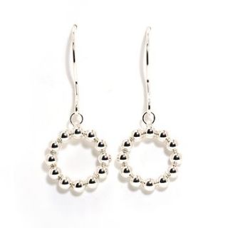 all circle silver dangle earrings by machi de waard jewellery
