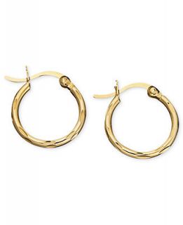 Giani Bernini 24k Gold over Sterling Silver Earrings, Diamond Cut Hoops   Earrings   Jewelry & Watches