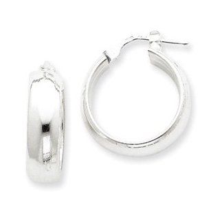 Hoop Earrings Sterling Silver 20mm Diameter 6mm Width Jewelry