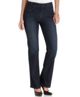 NYDJ Straight Leg Faux Leather Trim Jeans, Black Wash   Pants & Capris   Women
