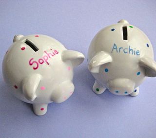 personalised piggy bank by chapel cards