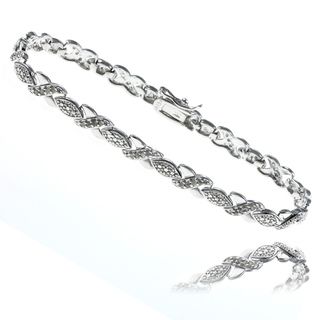 Finesque Sterling Silver 1/2ct TDW Diamond Bracelet (J K, I3) Finesque Diamond Bracelets