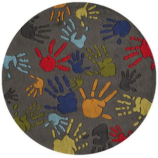 Lil Mo Whimsy Grey Finger Paint Kids Rug