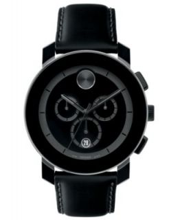 Movado Mens Swiss Museum Black Leather Strap Watch 40mm 0606502   Watches   Jewelry & Watches