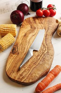 natural olive wood serving chopping board by the rustic dish