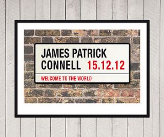 personalised london street sign print by yours for keeps