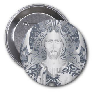 Jesus Christ decorative silver buttons