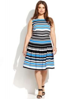 Your Work HQ Plus Size Striped Dress Look   Dresses   Plus Sizes