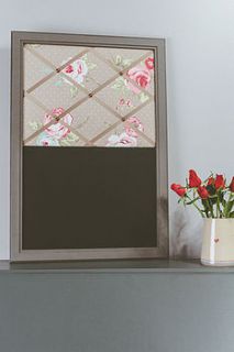 chalk floral memo board by pins and ribbons