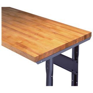 Tennsco Adjustable Workbench — Wood Top, 72in.W x 36in.D, Medium Gray, Model# WBA-1-3672W  Workbenches