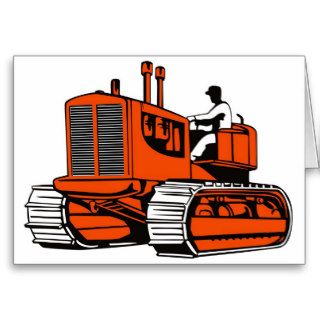 bulldozer construction equipment machinery greeting card