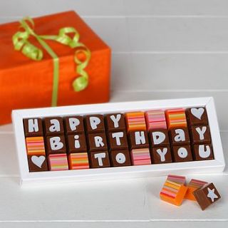 personalised birthday chocolate box by chocolate by cocoapod chocolate
