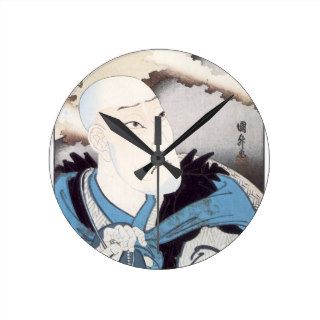 Kabuki Actor Okawa Hashizo, Kamimasu, c. 1849 Round Wall Clock