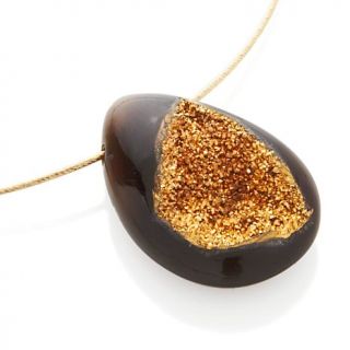 Sajen Silver by Marianna and Richard Jacobs Pear Shaped Drusy Drop Necklace