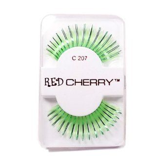 Color Eyelashes (Green with Tinsel) C207 Health & Personal Care