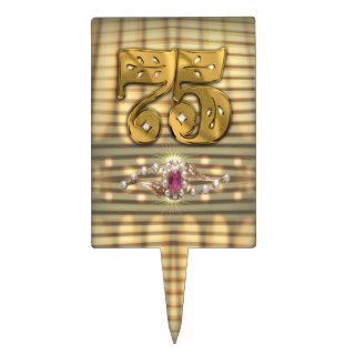 Victorian Gold Number 75 Cake Pick